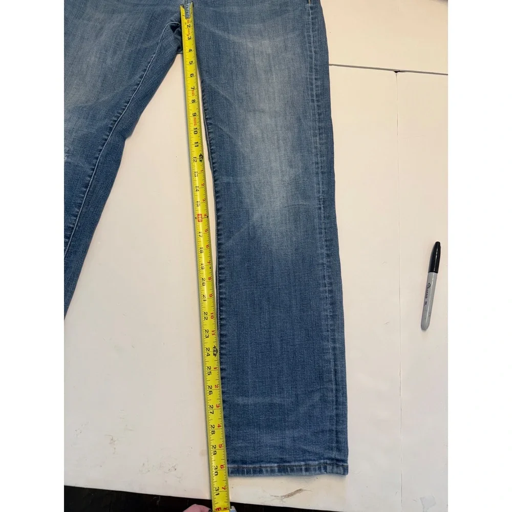 American Eagle 360 Extreme Flex Slim Straight Jeans Mens 31x32 Blue Distressed